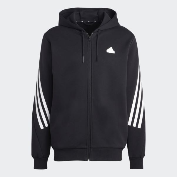 Future Icons Sweat à Capuche Zippé à 3 Bandes Adidas Noir