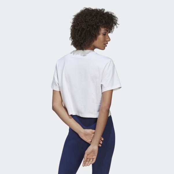 Crop Top Adidas Blanc