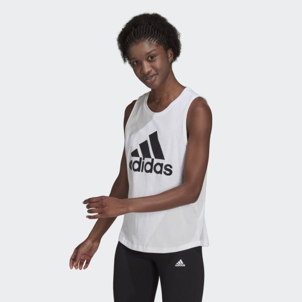 Essentials Gros Logo Débardeur Adidas Blanc