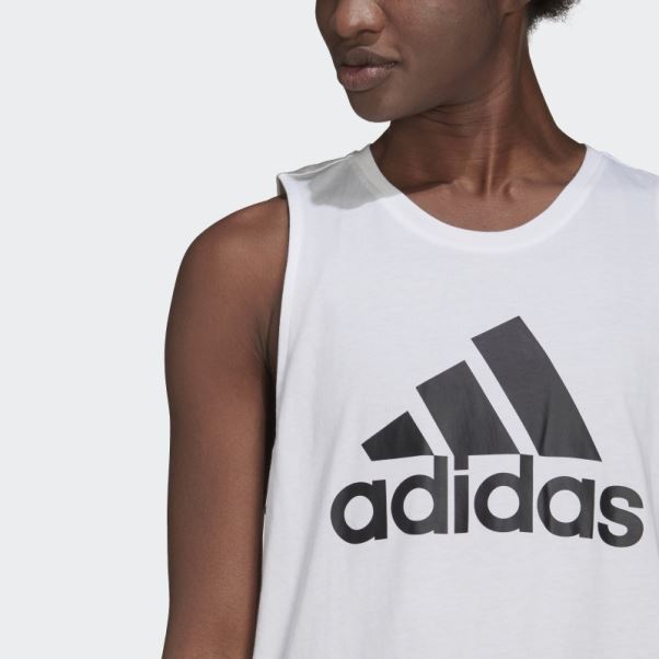 Essentials Gros Logo Débardeur Adidas Blanc
