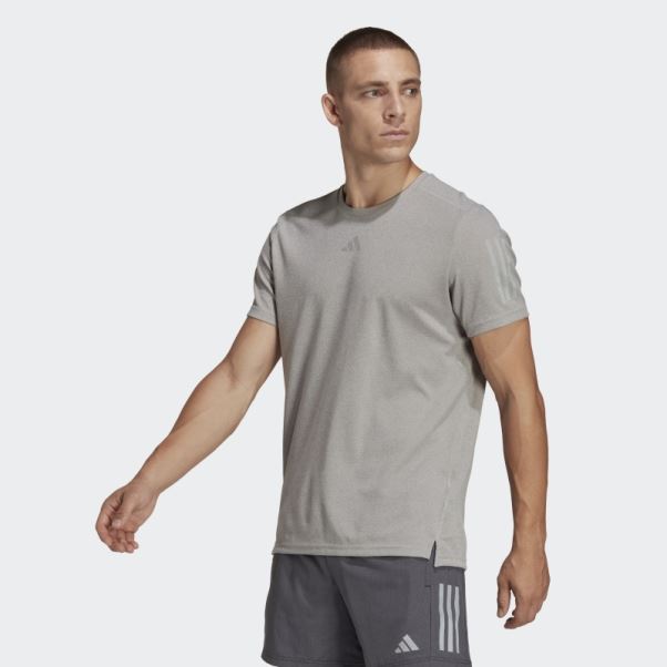Propre Le T-shirt Run Chiné Adidas Gris Moyen