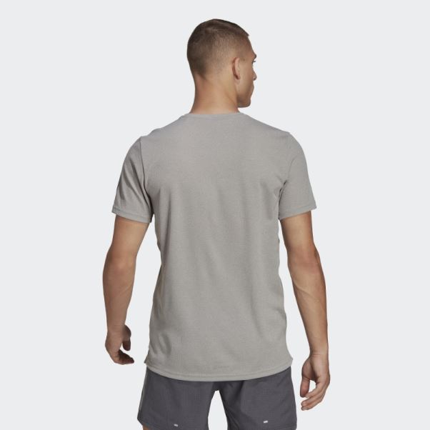 T-shirt Adidas Own The Run Heather Gris Moyen
