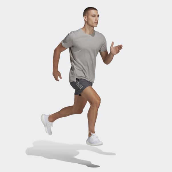 T-shirt Adidas Own The Run Heather Gris Moyen