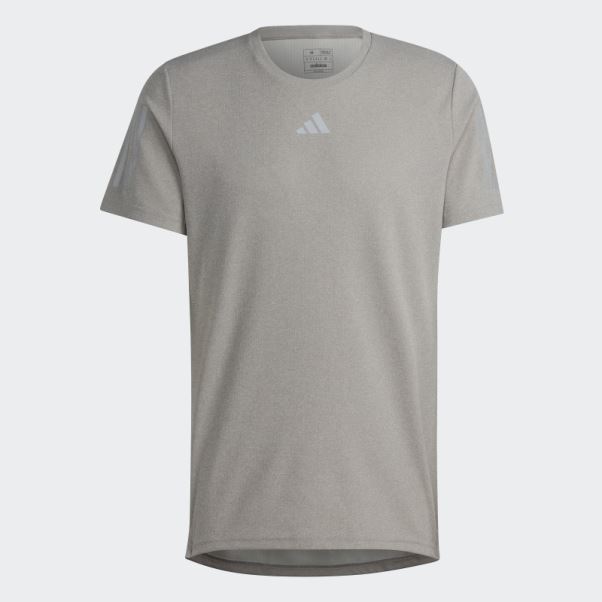 T-shirt Adidas Own The Run Heather Gris Moyen