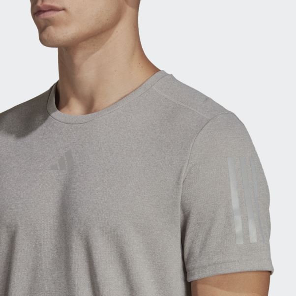 T-shirt Adidas Own The Run Heather Gris Moyen