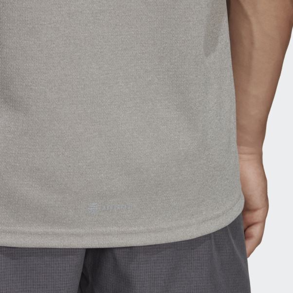 T-shirt Adidas Own The Run Heather Gris Moyen