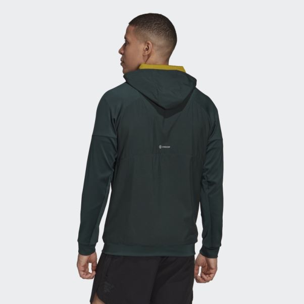 Sweat à Capuche Zippé Adidas Training Vert