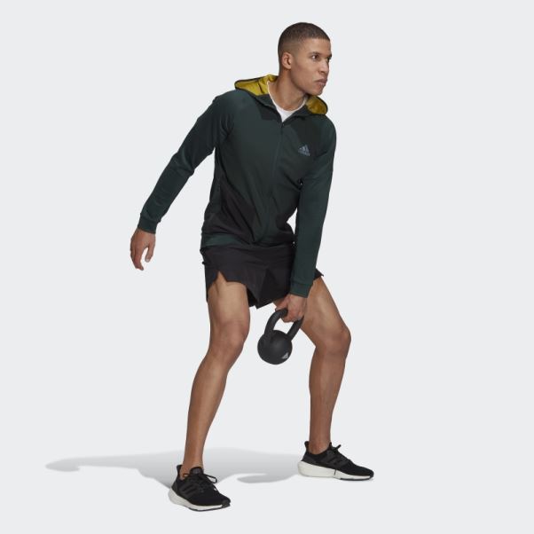 Sweat à Capuche Zippé Adidas Training Vert