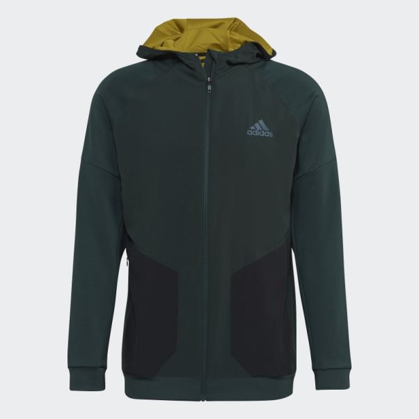 Sweat à Capuche Zippé Adidas Training Vert