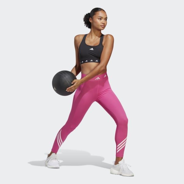 Adidas Legging Fuchsia Techfit 3 Bandes