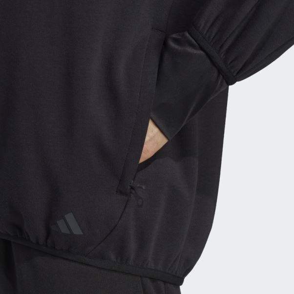 Sweat à Capuche Entièrement Zippé Aeroready Yoga Base Training Noir Adidas