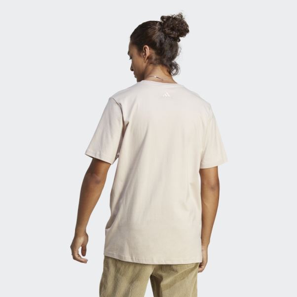 Taupe Essentials Single Jersey T-shirt à Gros Logo Adidas