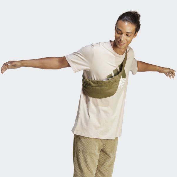 Taupe Essentials Single Jersey T-shirt à Gros Logo Adidas