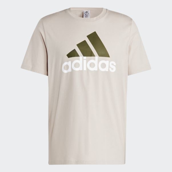 Taupe Essentials Single Jersey T-shirt à Gros Logo Adidas