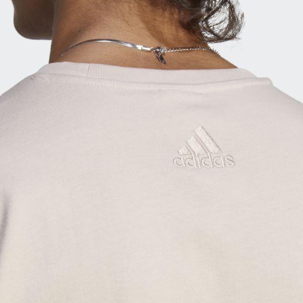 Taupe Essentials Single Jersey T-shirt à Gros Logo Adidas