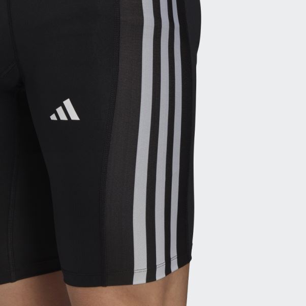 Collants Courts D'entrainement Techfit 3 Bandes Adidas Noir