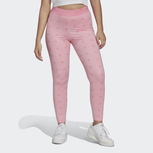 Adidas Legging Rose Clair Taille Haute 7/8 Imprimé Sur L'ensemble