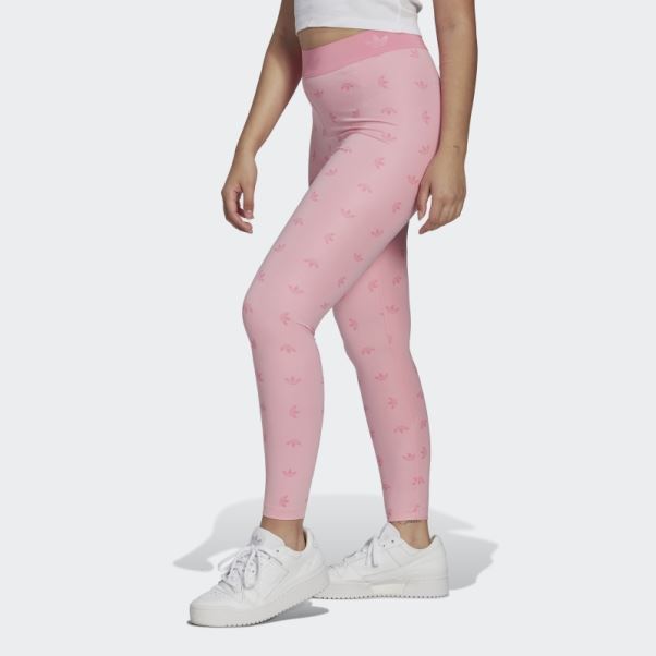 Adidas Legging Rose Clair Taille Haute 7/8 Imprimé Sur L'ensemble