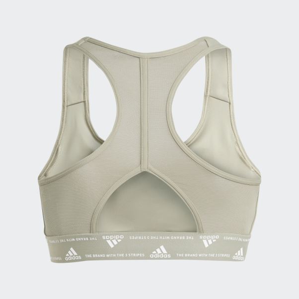 Soutien-gorge à Maintien Moyen Adidas Powerreact Training Pebble Argent