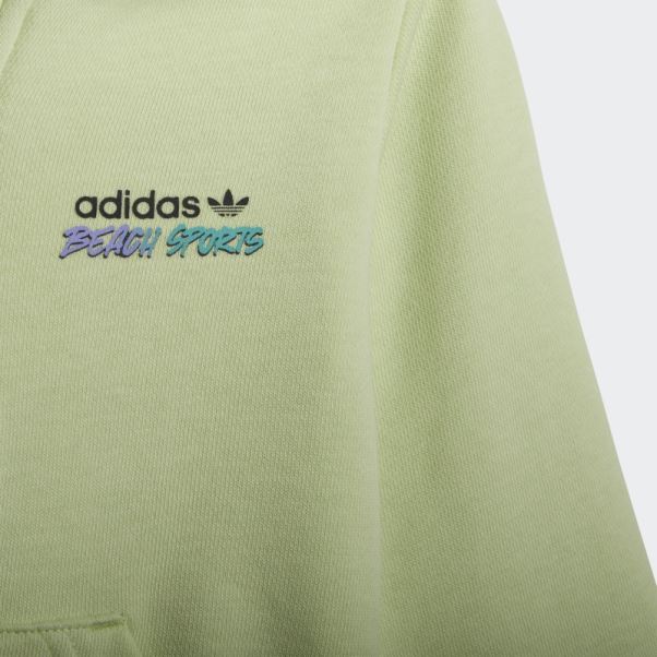 Ensemble Sweat à Capuche Entièrement Zippé Adidas Citron Vert