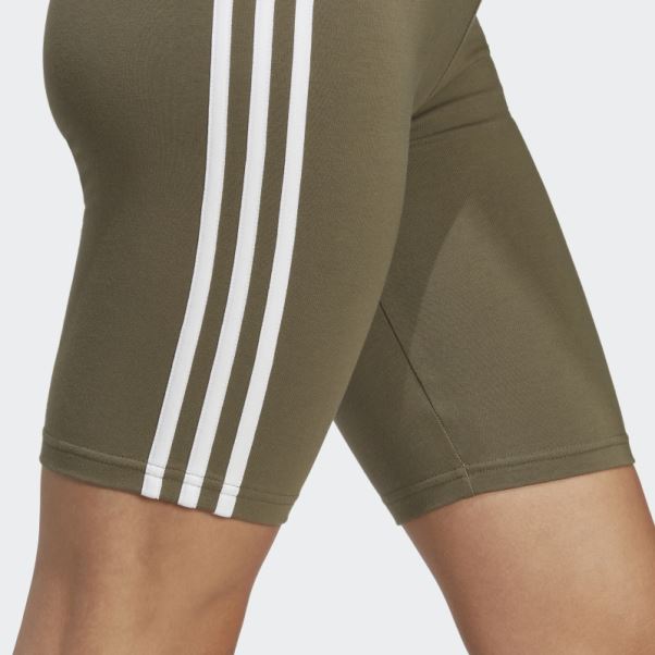 Short De Vélo Essentiel à 3 Bandes Adidas Olive