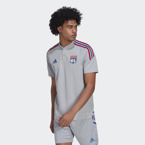 Polo D'entrainement Adidas Olympique Lyonnais Tiro 21 Argent