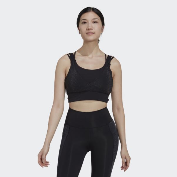 Soutien-gorge Brillant à Maintien Moyen Powerimpact Training Adidas Noir