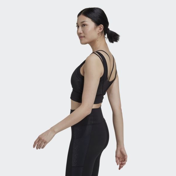 Soutien-gorge Brillant à Maintien Moyen Powerimpact Training Adidas Noir