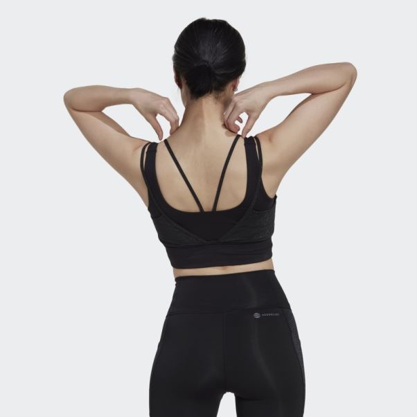 Soutien-gorge Brillant à Maintien Moyen Powerimpact Training Adidas Noir