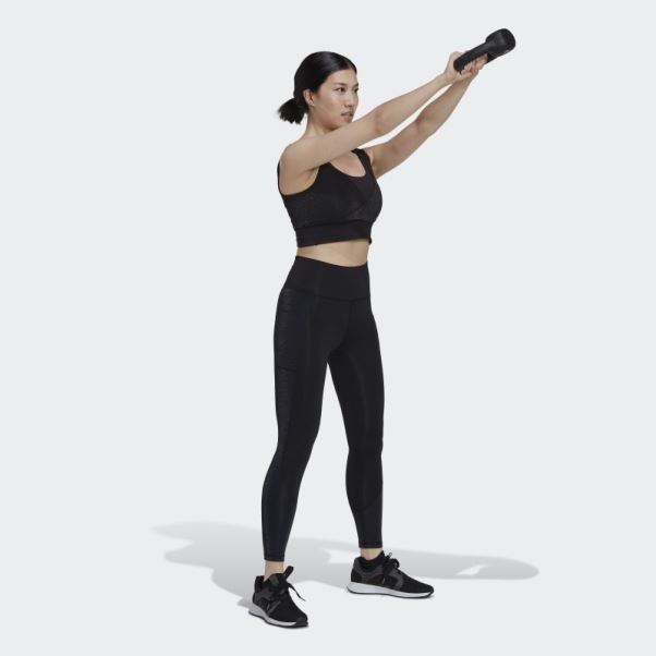Soutien-gorge Brillant à Maintien Moyen Powerimpact Training Adidas Noir
