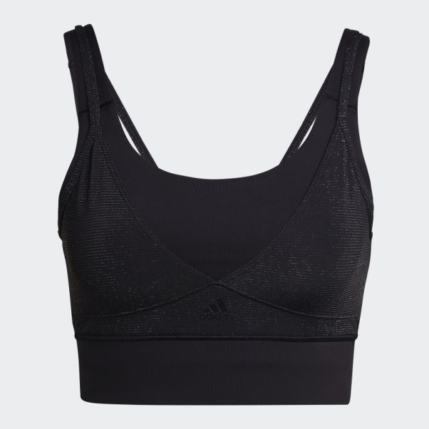 Soutien-gorge Brillant à Maintien Moyen Powerimpact Training Adidas Noir