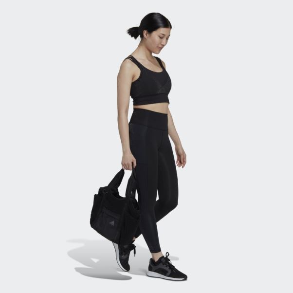 Soutien-gorge Brillant à Maintien Moyen Powerimpact Training Adidas Noir
