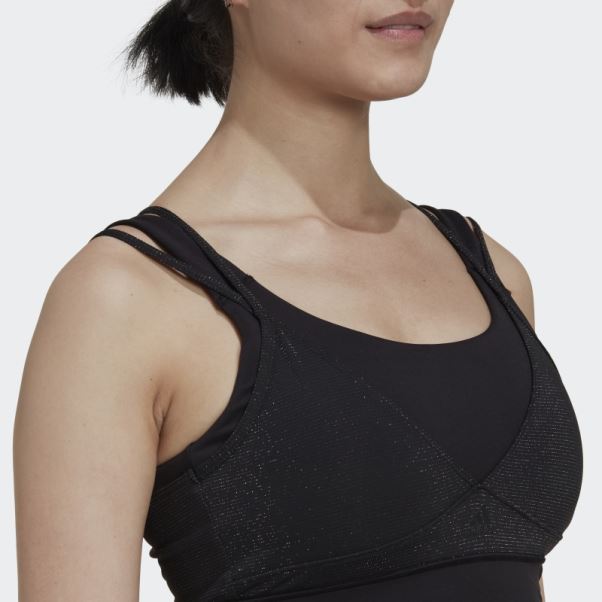 Soutien-gorge Brillant à Maintien Moyen Powerimpact Training Adidas Noir
