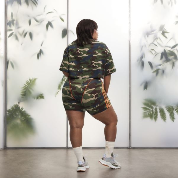 T-shirt Court (taille Plus) Imprimé Camouflage Adidas