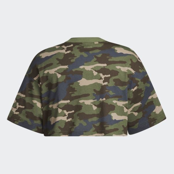 T-shirt Court (taille Plus) Imprimé Camouflage Adidas