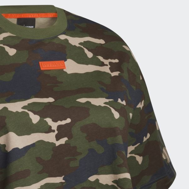 T-shirt Court (taille Plus) Imprimé Camouflage Adidas