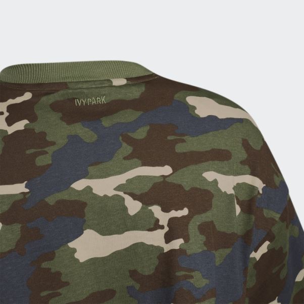 T-shirt Court (taille Plus) Imprimé Camouflage Adidas