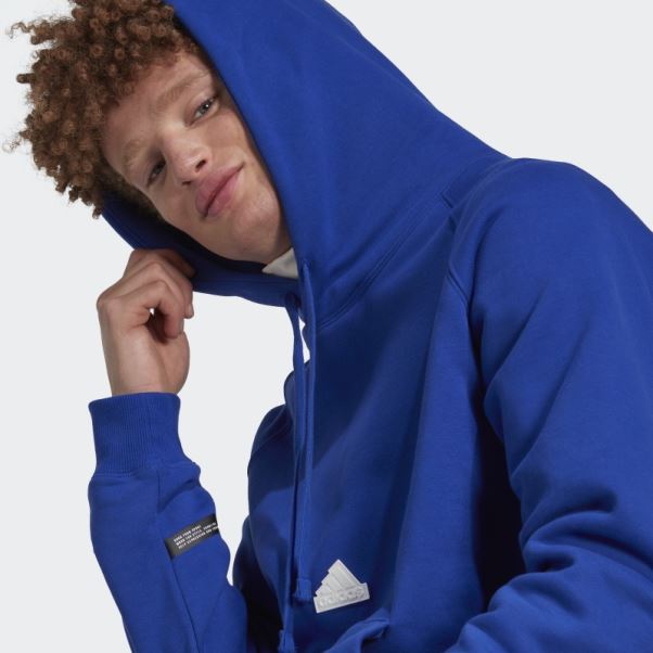 Adidas Sweat à Capuche Polaire Bleu