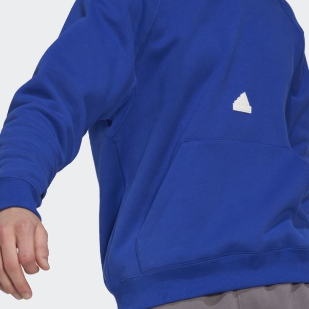 Adidas Sweat à Capuche Polaire Bleu