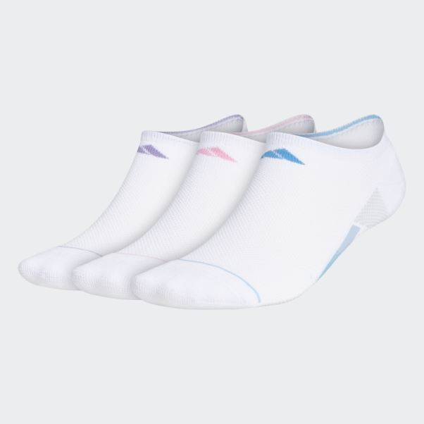 3 Paires De Chaussettes Invisibles à Rayures Superlite Blanc Chaud Adidas
