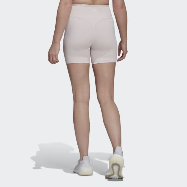 Short Adidas Hyperglam Aeroready Training Taille Haute Rose