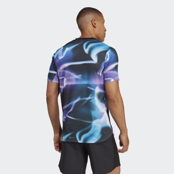 T-shirt D'entraînement Hiit à Imprimé Intégral Adidas Violet Designed 4 Training Heat.rdy
