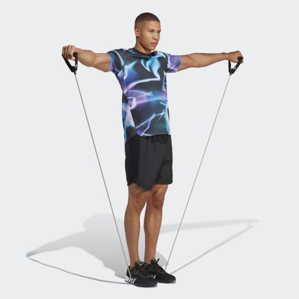 T-shirt D'entraînement Hiit à Imprimé Intégral Adidas Violet Designed 4 Training Heat.rdy