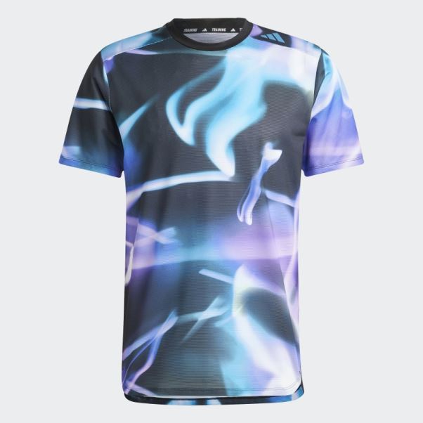 T-shirt D'entraînement Hiit à Imprimé Intégral Adidas Violet Designed 4 Training Heat.rdy