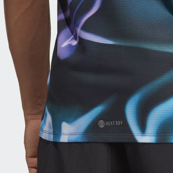 T-shirt D'entraînement Hiit à Imprimé Intégral Adidas Violet Designed 4 Training Heat.rdy