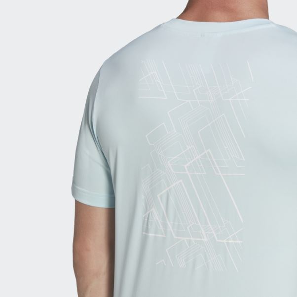T-shirt D'entrainement Bleu Graphique 3 Barres Adidas