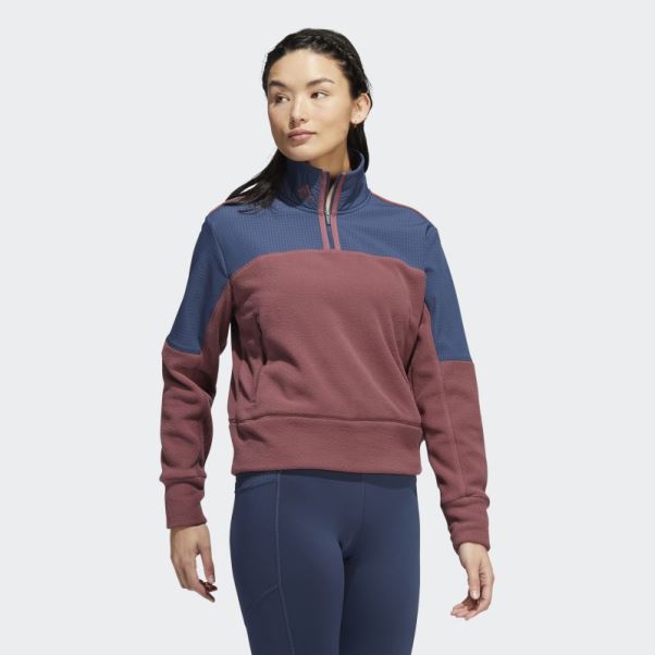 Adidas Veste Polaire 1/4-zip Bordeaux