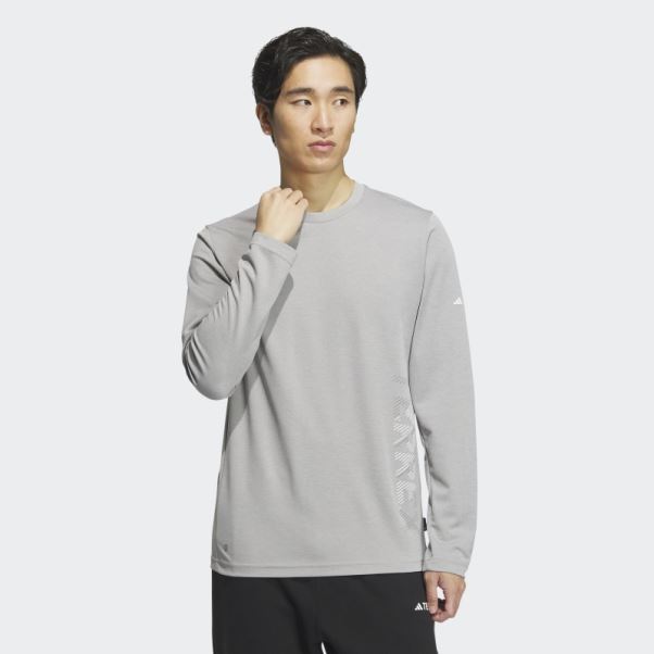 Top à Manches Longues Top Technique à Manches Longues Adidas Gris Moyen