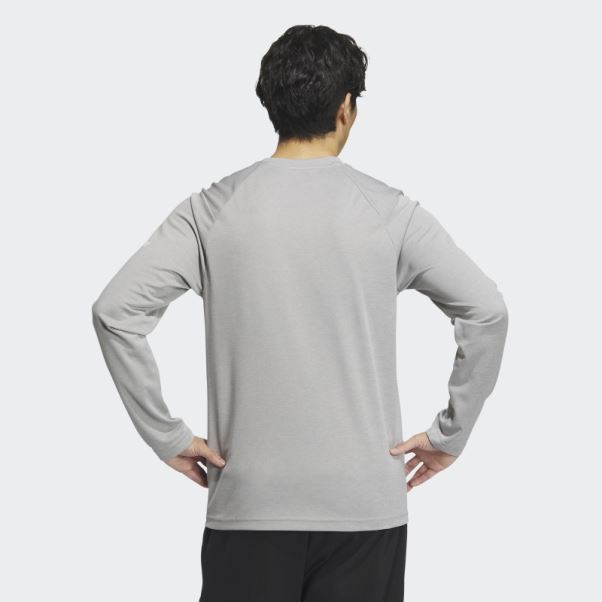 Top à Manches Longues Top Technique à Manches Longues Adidas Gris Moyen