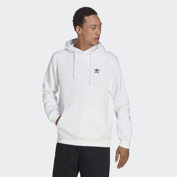 Sweat à Capuche Trèfle Essentials Adidas Blanc
